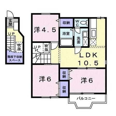 播磨高岡駅 徒歩43分 2階の物件間取画像